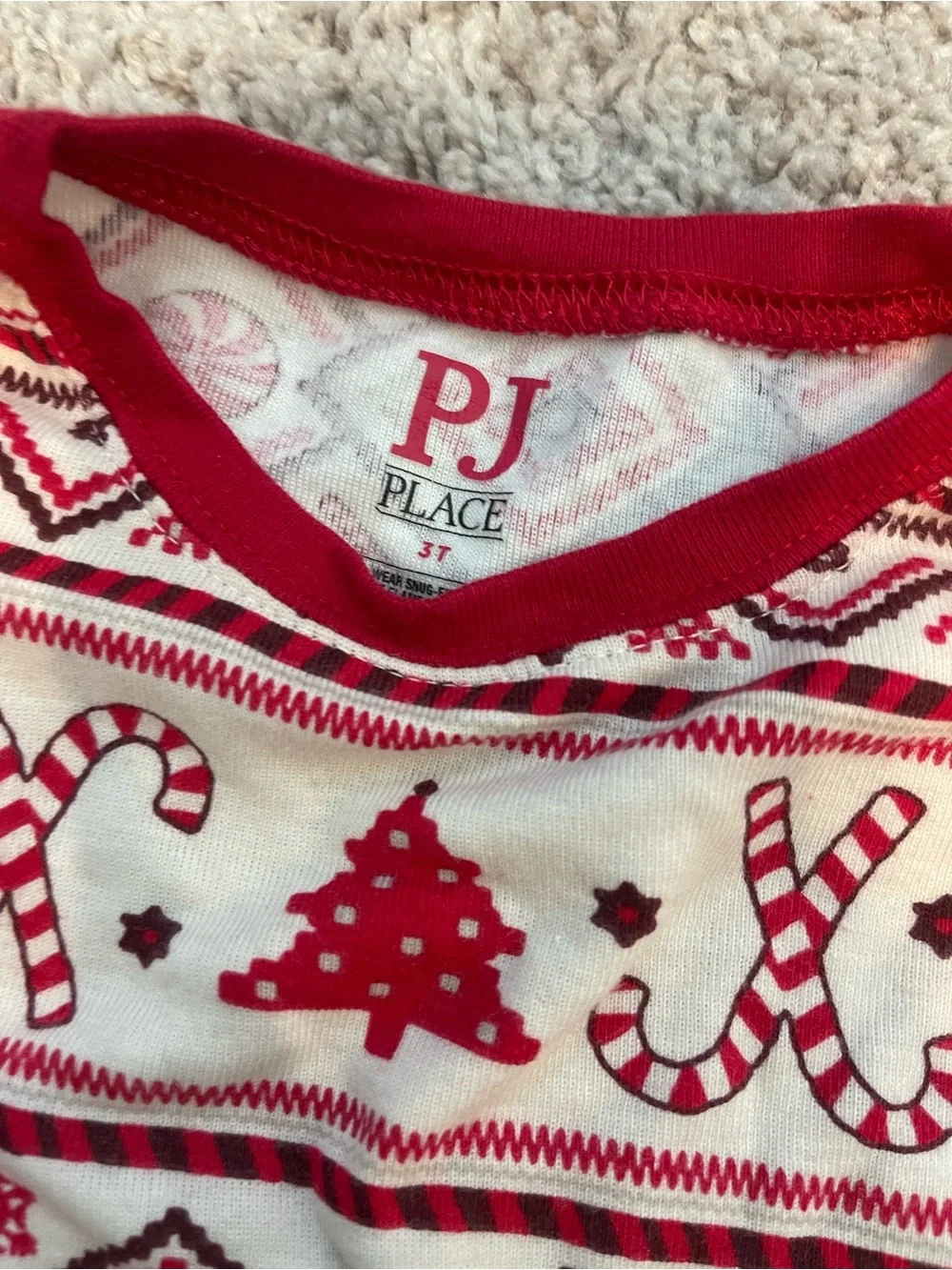 Place Red & Cream Fair Isle Kids Pajama Leggings